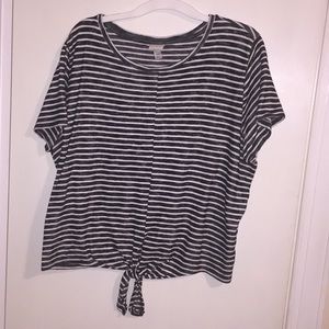 Black and white striped top